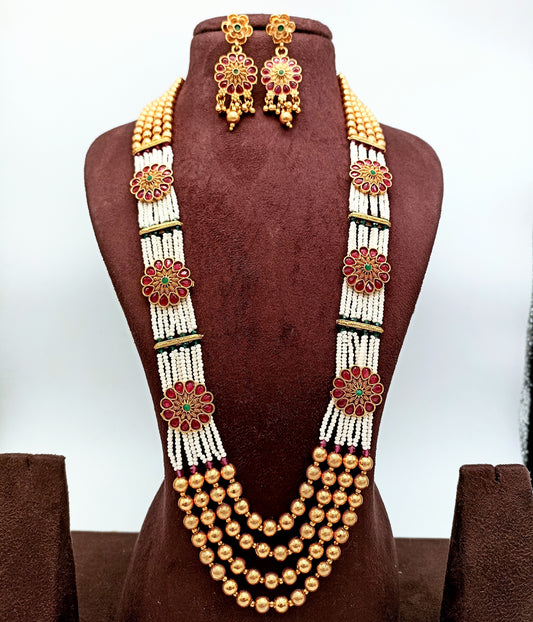 Stunning Multi-Layered Design Long Necklace Set