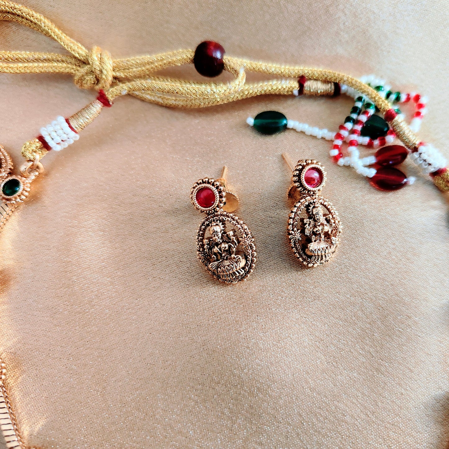 Traditional  Lakshmi Pendants Necklace Set