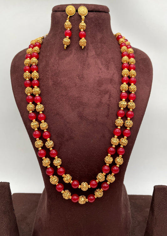 Elegant Traditional Double Layered Jewelry Set